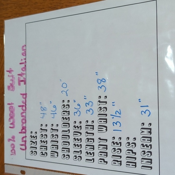 Goly LTD Custom Men's Dark Grey Tailored 100% Italian Wool Suit Single Vent 48R - Picture 13 of 13